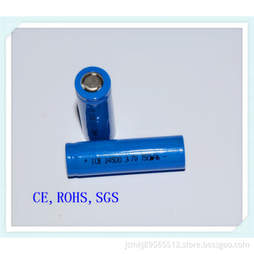 Li-ion Battery 14500-750mAh, Flat Head, E-Cigarette Battery, Power Bank, Audio Battery, Lithium 18650 Battery, Li Ion Battery